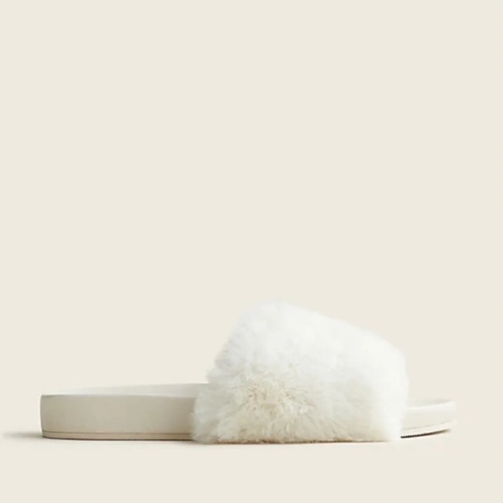 J.Crew Pacific Fluffy-Strap Slides